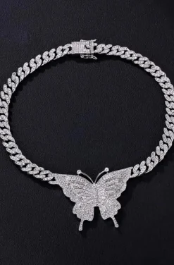 COLLAR ESLABONES CIRCONITAS MARIPOSA