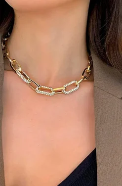 COLLAR ESLABONES CON CRISTALES