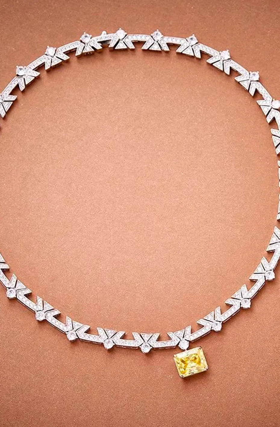 COLLAR JOYA VINTAGE CITRINO