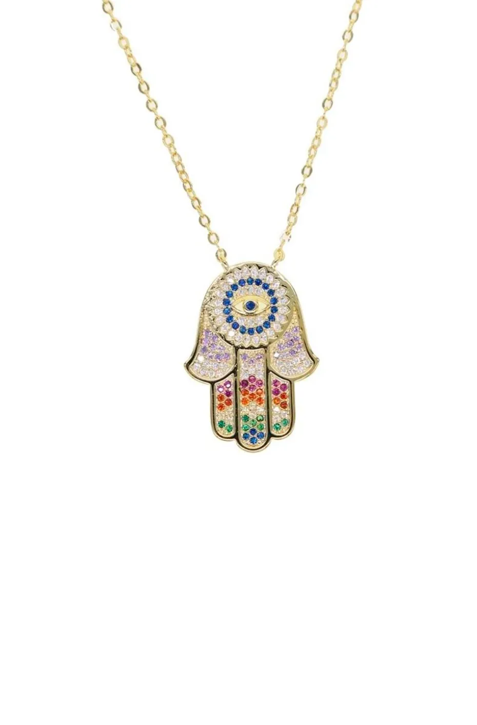 COLLAR MANO DE FATIMA MULTICOLOR