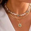 COLLAR MULTI LUCKY EYES WITH PEARLS