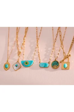 COLLAR NACAR Y TURQUESA
