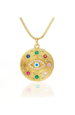 COLLAR OJO CIRCONITAS MULTICOLOR