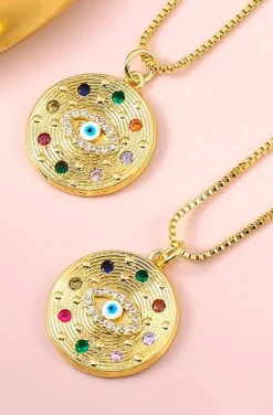 COLLAR OJO CIRCONITAS MULTICOLOR