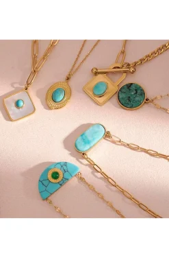 COLLAR OVAL TURQUESA