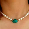 COLLAR PERLAS DE AGUA Y TURQUESA