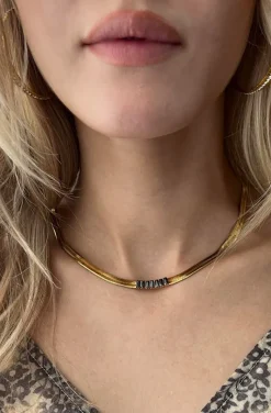 COLLAR SERPIENTE CRISTALES NEGROS