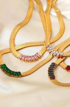 COLLAR SERPIENTE CRISTALES PLATA