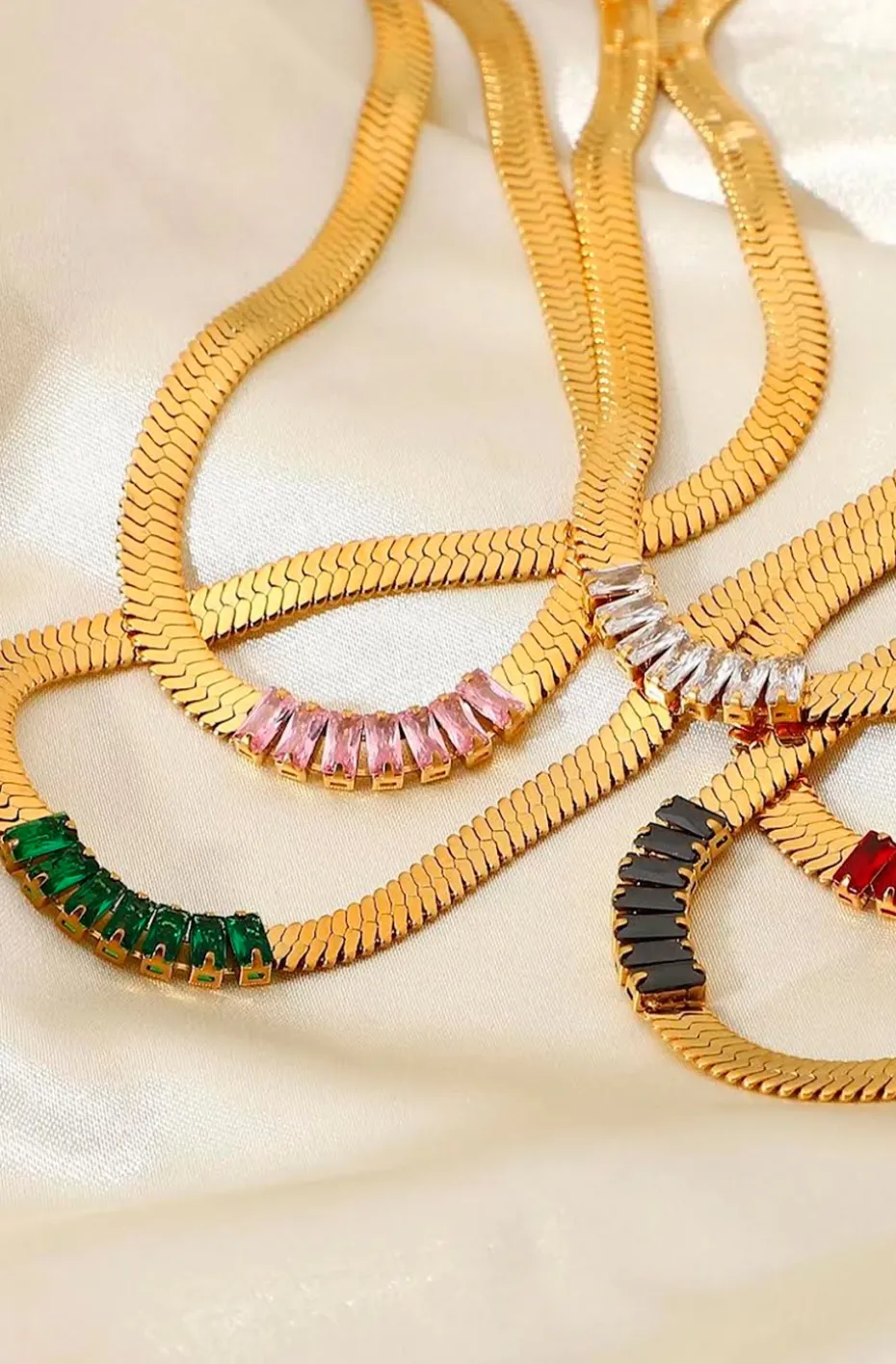 COLLAR SERPIENTE CRISTALES PLATA