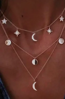 COLLAR SOL, LUNA Y ESTRELLAS