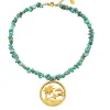 COLLAR TURQUESAS PALMERAS Y DELFINES