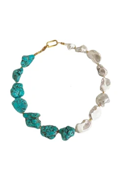 COLLAR TURQUESAS Y PERLA BARROCA