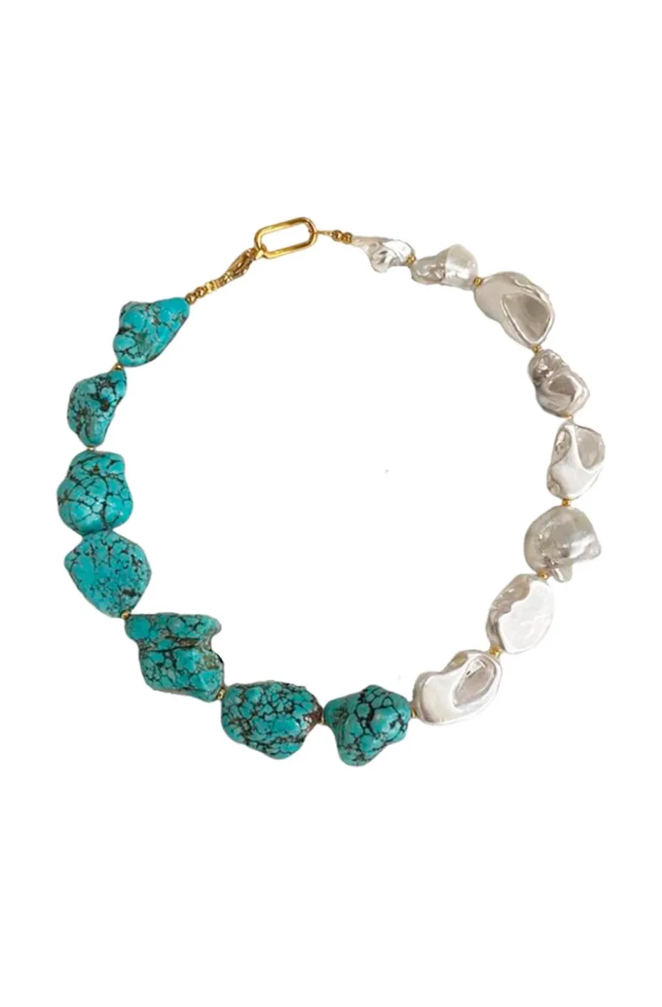 COLLAR TURQUESAS Y PERLA BARROCA