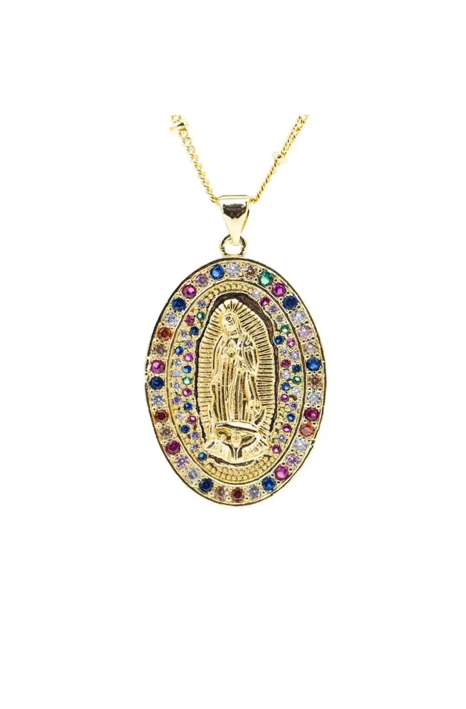 COLLAR VIRGEN CIRCONITAS MULTICOLOR