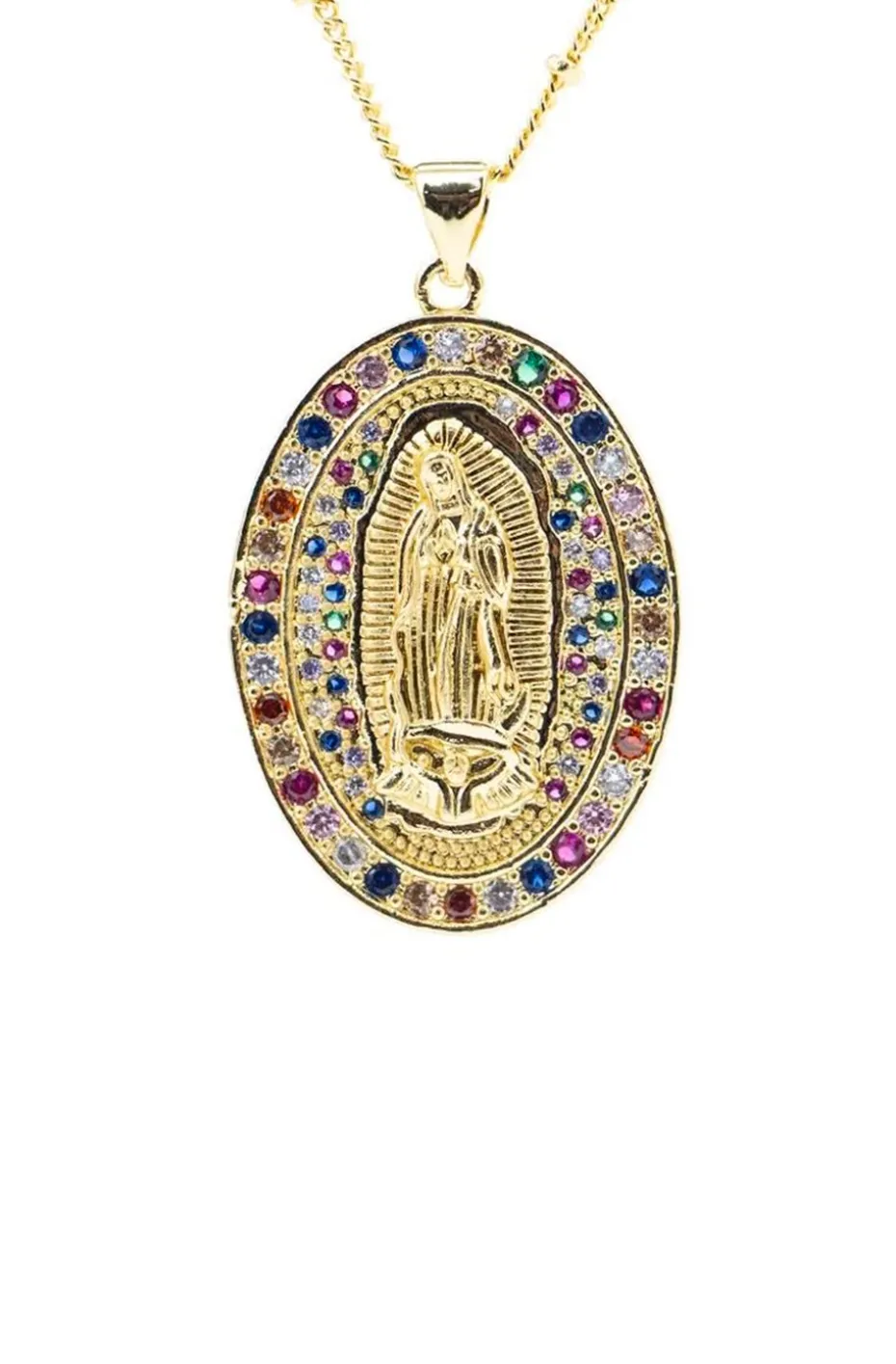 COLLAR VIRGEN CIRCONITAS MULTICOLOR