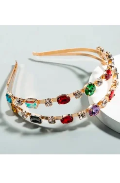DIADEMA DOBLE CRISTALES MULTICOLOR
