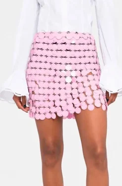 FALDA LENTEJUELAS ROSA