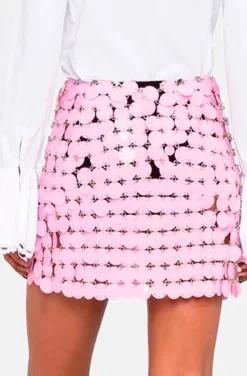 FALDA LENTEJUELAS ROSA