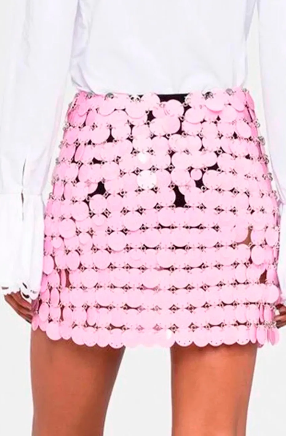 FALDA LENTEJUELAS ROSA