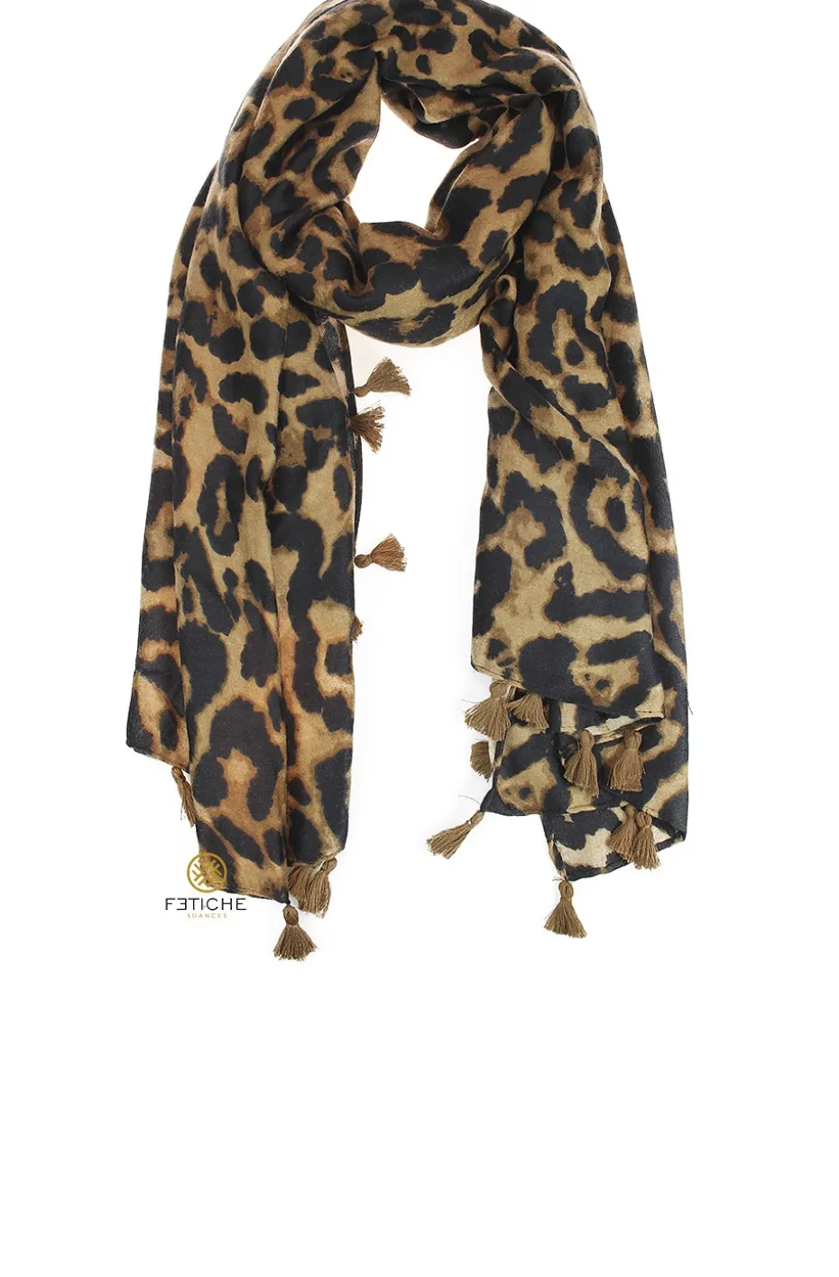 FOULARD LEOPARDO MARRÓN