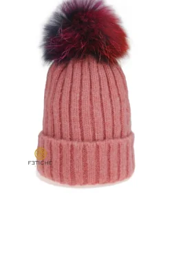 GORRO ROSA POMPÓN MULTICOLOR