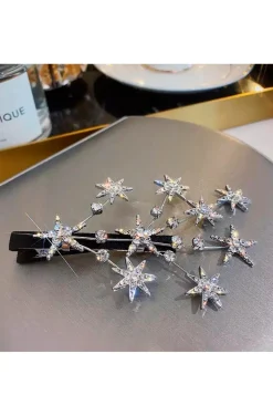 HORQUILLA ESTRELLAS CRISTALES SILVER
