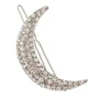 HORQUILLA LUNA DE STRASS PLATA
