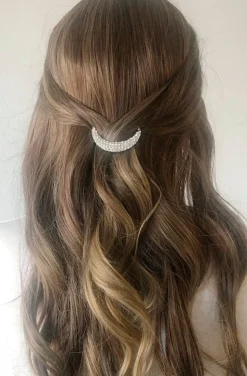 HORQUILLA LUNA DE STRASS PLATA