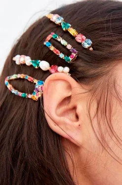 HORQUILLA MULTICOLOR STRASS Y PERLAS