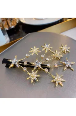 HORQUILLAS ESTRELLAS CRISTALES GOLD