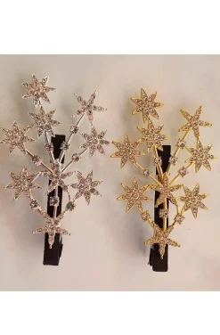 HORQUILLAS ESTRELLAS CRISTALES GOLD