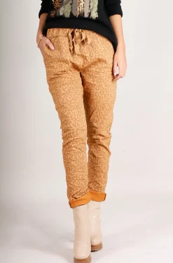JOGGERS LEOPARD MUSTARD