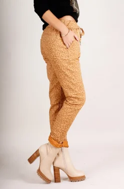 JOGGERS LEOPARD MUSTARD