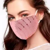 MASCARILLA ROSA DETALLES DORADOS