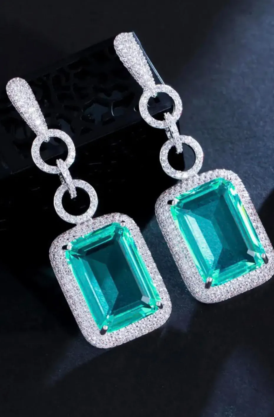 PENDIENTES JOYA VERDE AGUA