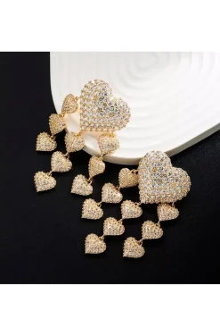 PENDIENTES JOYERIA CORAZONES DORADOS