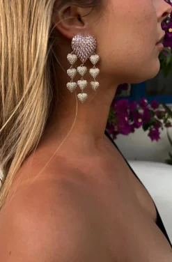 PENDIENTES JOYERIA CORAZONES ROSA
