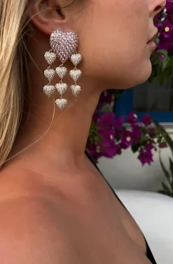 PENDIENTES JOYERIA CORAZONES ROSA