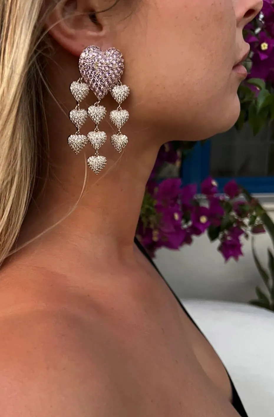 PENDIENTES JOYERIA CORAZONES ROSA
