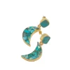 PENDIENTES MEDIA LUNA TURQUESA