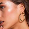 PENDIENTES ARO TUBO DORADO