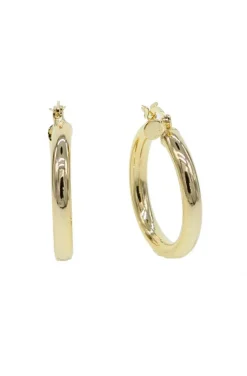 PENDIENTES ARO TUBO DORADO