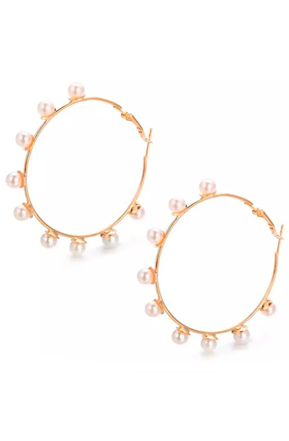 PENDIENTES AROS CON PERLAS