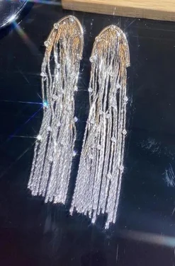 PENDIENTES CADENAS PLATA