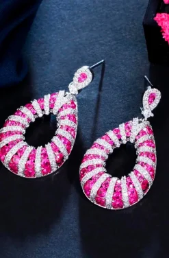 PENDIENTES CIRCONITAS PINK & SILVER