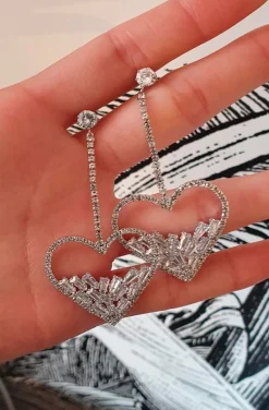 PENDIENTES CORAZONES TIRA DE CRISTALES