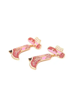PENDIENTES COW BOY BOOTS PINK