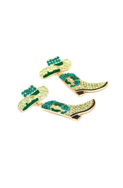 PENDIENTES COWBOY BOOTS GREEN
