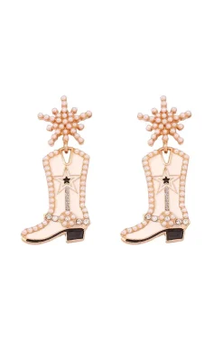 PENDIENTES COWBOY CON PERLAS