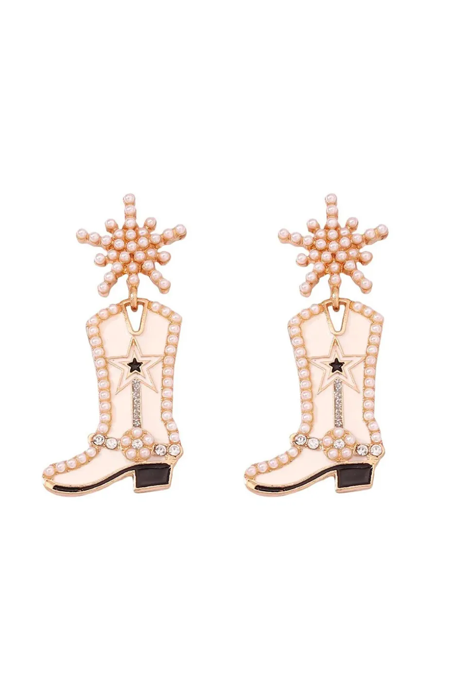 PENDIENTES COWBOY CON PERLAS